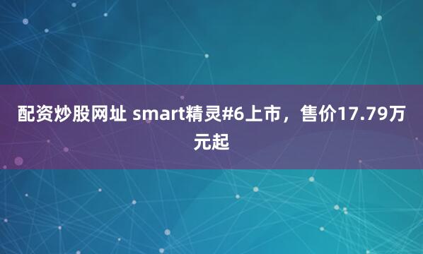 配资炒股网址 smart精灵#6上市，售价17.79万元起